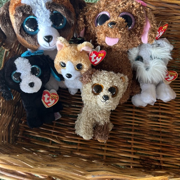 6 Beanie Boo Plush Animals pups - Picture 1 of 1